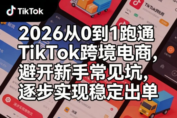 【精】2026从0到1跑通TikTok跨境电商，避开新手常见坑，逐步实现稳定出单（更新0414）