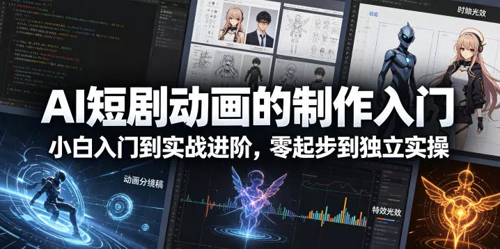 【精】AI短剧动画的制作入门，小白入门到实战进阶，零起步到独立实操