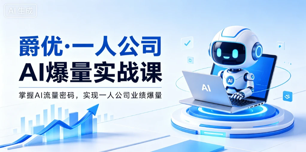 【精】爵优·一人公司AI爆量实战课:掌握AI流量密码,实现一人公司业绩爆量