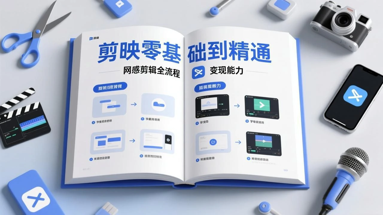 【精】剪映零基础也能快速上手,从入门到精通掌握网感剪辑全流程,掌握能直接变现的剪辑能力